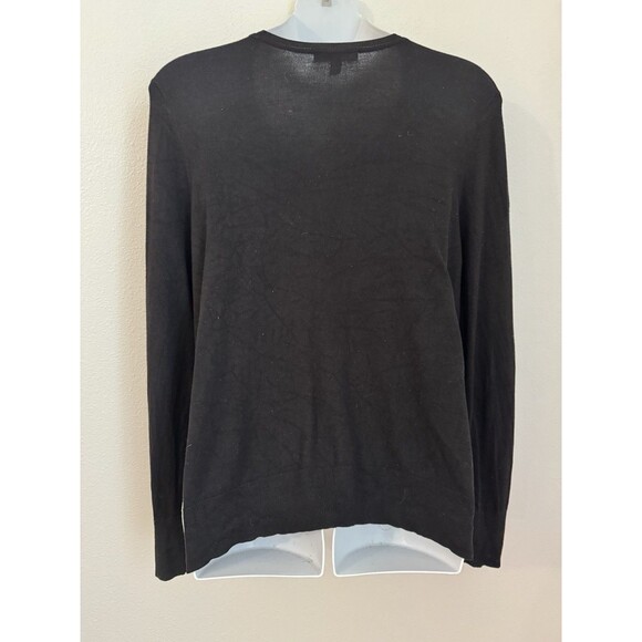 Sejour Nylon Cardigan Sweater Womens 2X Black Minimalist Lagenlook Button Up - Picture 3 of 6